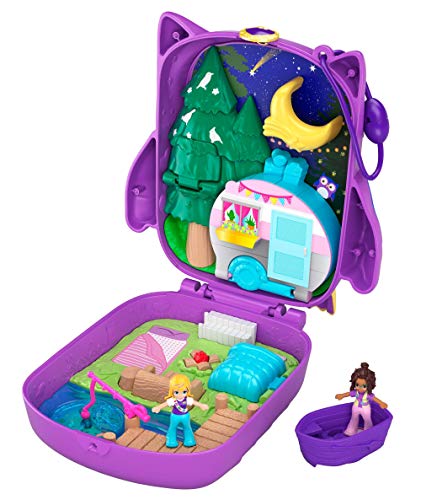 Polly Pocket Cofre En Forma de Búho con Muñecas y Accesorios, Juguete +4 Años (Mattel Gkj47)