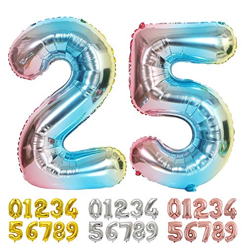 Ponmoo Foil Globo Número 25 52 Azul, Gigante Numeros 0 1 2 3 4 5 6 7 8 9 10-19 20-29 30 40 50 60 70 80 90 100, Grande Globos para La Boda Aniversario, Globo de Cumpleaños Fiesta Decoración Ponmoo Foil Globo Número 25 52 Azul, Gigante Numeros 0 1 2 3 4 5 6 7 8 9 10-19 20-29 30 40 50 60 70 80 90 100, Grande Globos para La Boda Aniversario, Globo de Cumpleaños Fiesta Decoración