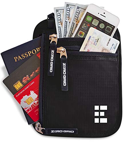 Portadocumentos de Viaje con Protección RFID - Cartera para Colgar y Porta Pasaporte Portadocumentos de Viaje con Protección RFID - Cartera para Colgar y Porta Pasaporte