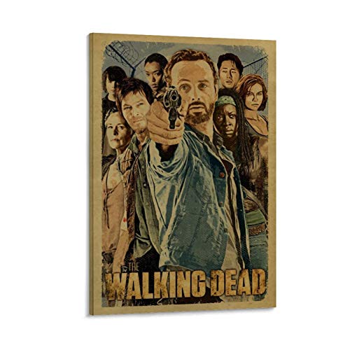 Póster decorativo de la serie de televisión The Walking Dead Rick Grimes de terror de la serie de televisión The Walking Dead Rick Grimes, para la pared de la sala de estar o dormitorio, 50 x 76 cm