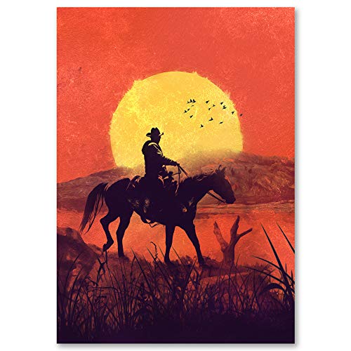 Póster para juegos – A3 Red Dead Redemption 2 Poster – Papel Premium 190GSM – Impresión Ultra HD – Fácil de enmarcar – Ideal para sala de juegos, cueva de hombre, entusiastas del juego