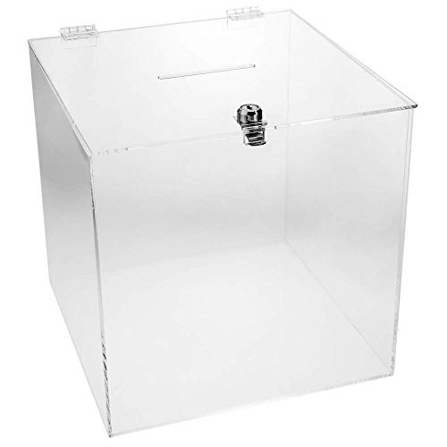 PrimeMatik - Urna de metacrilato Transparente con Llave de Seguridad 24x24x24cm PrimeMatik - Urna de metacrilato Transparente con Llave de Seguridad 24x24x24cm