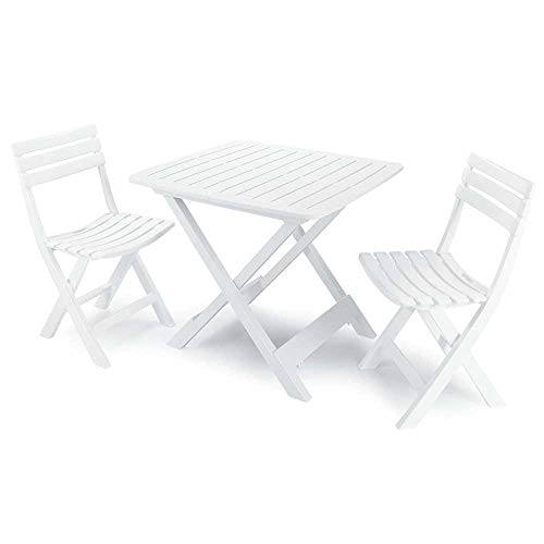 PRO GARDEN Conjunto de Terraza Plegable de 2 Sillas y Mesa Camping Blanca Progarden PRO GARDEN Conjunto de Terraza Plegable de 2 Sillas y Mesa Camping Blanca Progarden