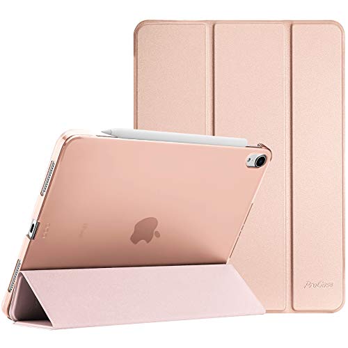 ProCase Funda para Nuevo iPad Air 4 10.9" 2020 Modelo A2324 A2072 A2316 A2325, Carcasa Trasera Rígida Delgada con Tapa Inteligente para iPad Air 4.ª Generación 10.9 Pulgadas Versión 2020 –Oro Rosa