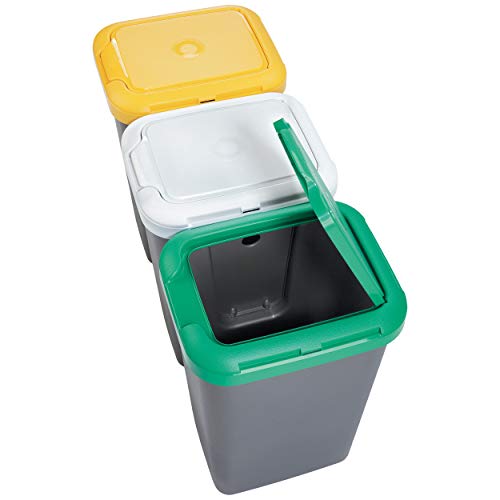 Productos Del Hogar Ideal para Hogar/Oficina/Interior/Exterior Papelera Reciclaje 3 Compartimentos, 75 litros Capacidad Total, 78,5 (Ancho) x 33 (Profundo) x 47,5 (Alto) cms-plástico-Multicolor Productos Del Hogar Ideal para Hogar/Oficina/Interior/Exterior Papelera Reciclaje 3 Compartimentos, 75 litros Capacidad Total, 78,5 (Ancho) x 33 (Profundo) x 47,5 (Alto) cms-plástico-Multicolor