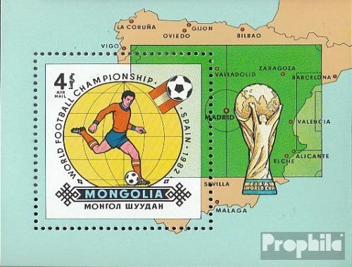 Prophila Collection Mongolia Michel.-No..: Bloque 85 (Completa.edición.) 1982 Fútbol-WM 1982 en España (Sellos para los coleccionistas) fútbol