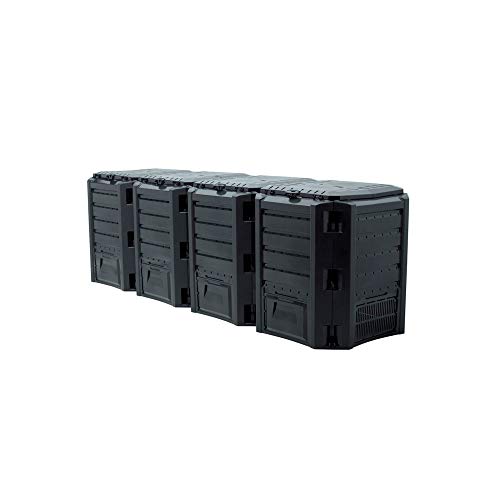 Prosperplast Compostador 1600 L Compogreen Module de plástico en Color Negro, 82,6 (Alto) x 261 (Ancho) x 71,9 (Profundo) cms