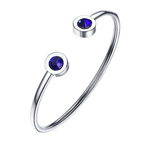 PROSTEEL Pulsera Mujer Fino de Acero Inoxidable con Piedra de Nacimiento Enero-Diciembre Tamaño Ajustable Regalo para Mujer PROSTEEL Pulsera Mujer Fino de Acero Inoxidable con Piedra de Nacimiento Enero-Diciembre Tamaño Ajustable Regalo para Mujer