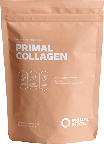 Proteína de colágeno PRIMAL | Péptidos hidrolizados de colágeno | Proviene de ganado de pastoreo | Tipo I y Tipo II | Aprobado por laboratorios | Sin sabor - 460g