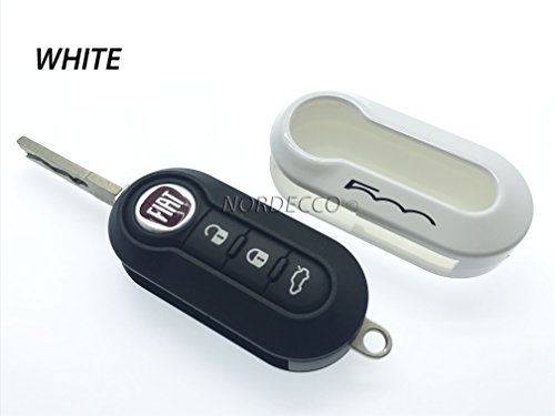 Protex Carcasa protectora para llave de alta calidad brillante para Fiat 500C 500-500L 500X ABARTH GRANDE PUNTO BRAVA PANDA STILO LINEA (blanco) Protex Carcasa protectora para llave de alta calidad brillante para Fiat 500C 500-500L 500X ABARTH GRANDE PUNTO BRAVA PANDA STILO LINEA (blanco)