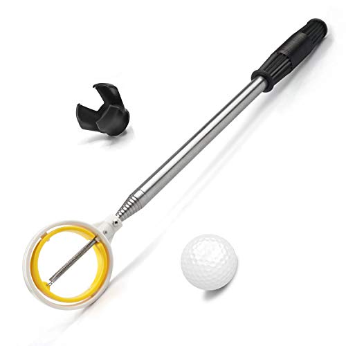prowithlin Golf Ball Retriever, Acero Inoxidable Telescópico Golf Ball Retriever para Agua con Golf Ball Putter Grabber Tool, Accesorios de Golf Golf Gift para Hombres, Longitud: 2,74 m, Peso: 250 g