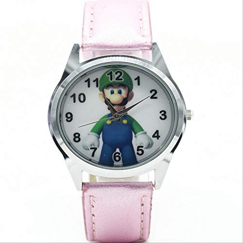 QIANMA Reloj Infantil Super Mario Super Mario Luigi Reloj de Cuarzo para niños Deportes de Moda Reloj de Dibujos Animados Reloj de Pulsera para niños Estudiantes Reloj