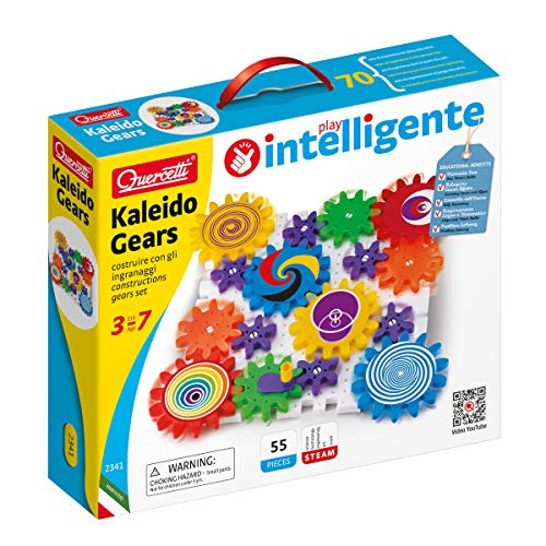 Quercetti- Tandwielenset Kaleido Gears 55-delig Quercetti-2341 Georello Kaleidogears-Juego de Engranajes y construcción (13/2341)