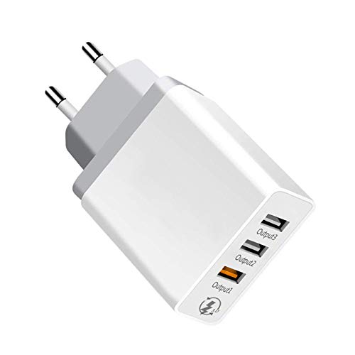 Quick Charge 30W Cargador 3.0 Cargador de Viaje Enchufe Cargador USB Carga Rápida con 3 Puertos carga rápida Adaptador de Corriente para iPhone x 8 7 Xiaomi Pocophone F1 Mix 3 A1 Samsung S10 S9 S8