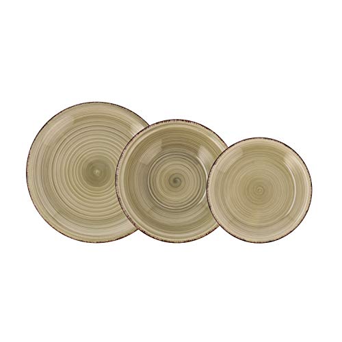 QUID Vita Vajilla para 6 personas, 18 piezas, cerámica gres, Natura QUID Vita Vajilla para 6 personas, 18 piezas, cerámica gres, Natura