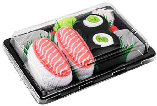 Rainbow Socks - Mujer Hombre Calcetines Sushi Salmón Maki de Pepino - 2 Pares - Tamaño 36-40 Rainbow Socks - Mujer Hombre Calcetines Sushi Salmón Maki de Pepino - 2 Pares - Tamaño 36-40