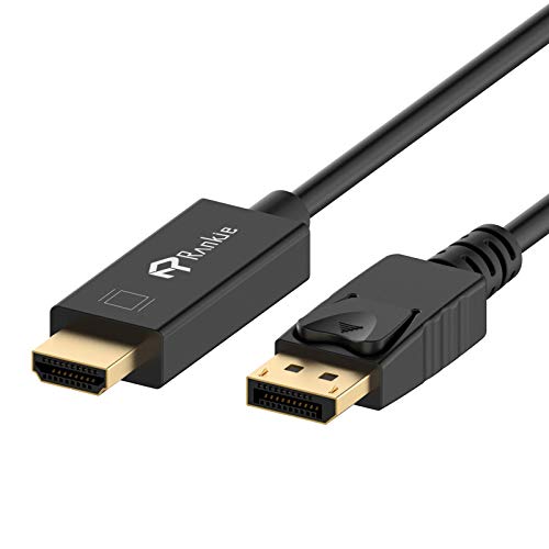 Rankie Cable DisplayPort DP a HDMI, 4K Resolución, 3 m, Negro Rankie Cable DisplayPort DP a HDMI, 4K Resolución, 3 m, Negro