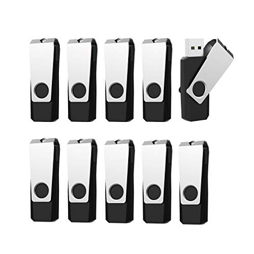 RAOYI Memoria Flash USB de 4GB USB 2.0 Pendrive 4 GB USB Memory Stick Flash Drive para Computadoras PC Windows Mac OS (10 Unidades, Color de Negro)