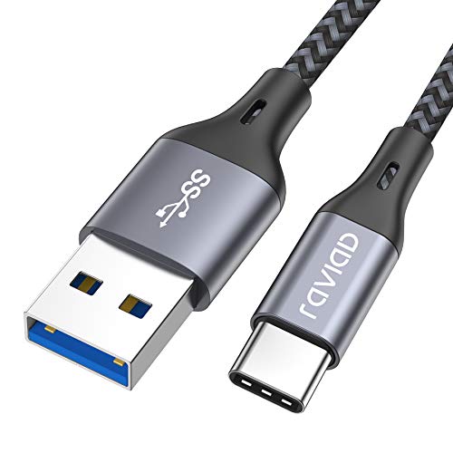 RAVIAD Cable USB Tipo C, Cable USB C a USB 3.0 Cable Tipo C Carga Rápida y Sincronización Compatible con Galaxy S10/S9/S8/Note 10, Huawei P30/P20, Xiaomi Mi A1/Mi A2 y más - 1M, Gris