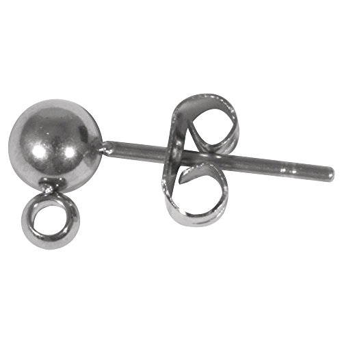 Rayher 2217521 Acero Inoxidable Pendientes con Bola y Ejes, 4 mm de diámetro, Unidades, 2 Unidades, Platino Rayher 2217521 Acero Inoxidable Pendientes con Bola y Ejes, 4 mm de diámetro, Unidades, 2 Unidades, Platino