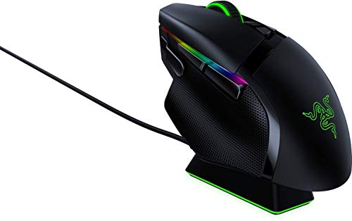 Razer Basilisk Ultimate Ratón Inalámbrico para Juegos, 11 Botones Programables Tecnología Hyperspeed, Enfoque Óptico + Sensor, Interruptor Mouse Óptico, Iluminación Croma RGB con Estación de Carga