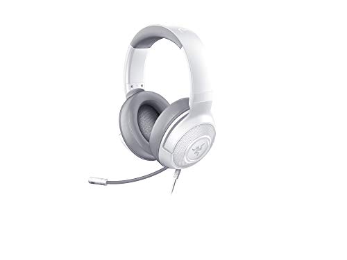 Razer Kraken X Mercury - Auriculares para juegos, auriculares ligeros para juegos para PC, Mac, Xbox One, PS4 y Switch, relleno de diadema, sonido envolvente 7.1, Blanco