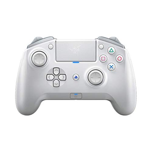 Razer Raiju Tournament Edition Mercury 2019 Controlador de juegos inalámbrico y con cable para PS4 + PC, Controlador Bluetooth con cable e inalámbrico, botones de acción táctiles mecánicos, Blanco