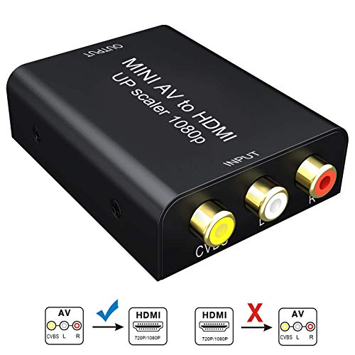 RCA a HDMI Adaptador, GANA Mini AV a HDMI Adapter RCA Composite CVBS AV a HDMI Video Audio Convertidor con Cable de Carga USB Soporte 720p/1080p para PS4 PS3 PC Xbox TV STB VHS VCR Cámara DVD RCA a HDMI Adaptador, GANA Mini AV a HDMI Adapter RCA Composite CVBS AV a HDMI Video Audio Convertidor con Cable de Carga USB Soporte 720p/1080p para PS4 PS3 PC Xbox TV STB VHS VCR Cámara DVD