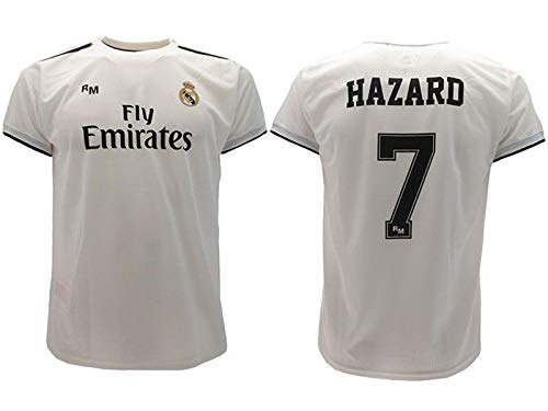 Real Madrid Camiseta de Fútbol Replica Oficial con Licencia Hazard Blanco número 7 en blíster Regalo - Todos Los Tamaños NIÑO y Adulto - 6 años Real Madrid Camiseta de Fútbol Replica Oficial con Licencia Hazard Blanco número 7 en blíster Regalo - Todos Los Tamaños NIÑO y Adulto - 6 años