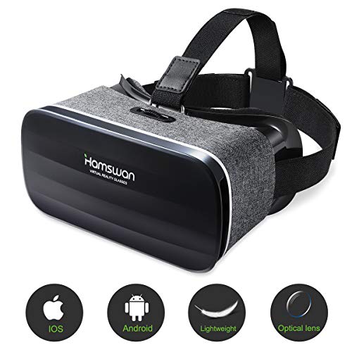 REDSTORM 3D VR Gafas de Realidad Virtual, VR Glasses Visión Panorámico 360 Grado Película 3D Juego Immersivo para Móviles 4.0-6.0 Pulgada (Gris)