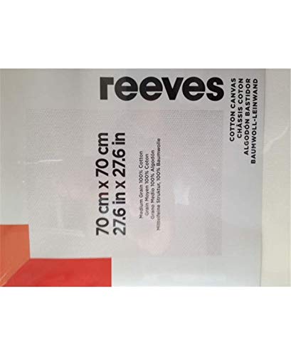 Reeves - Lienzo de algodón 70 x 70 cm - Blanco