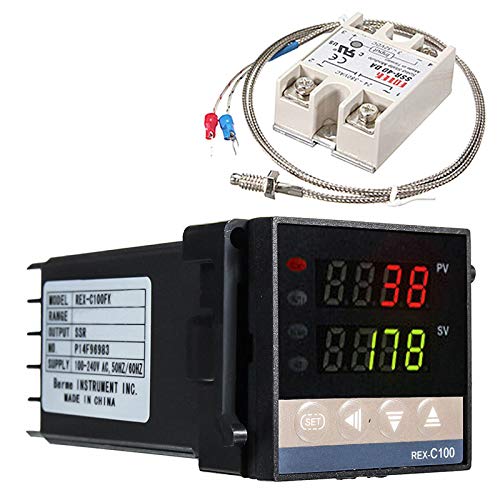 Regulador de temperatura digital REX-C100, 0 ℃ ~ 1300 ℃, alarma PID, kit de control de temperatura digital inteligente, relé, salida con termopar tipo K, sensor de temperatura