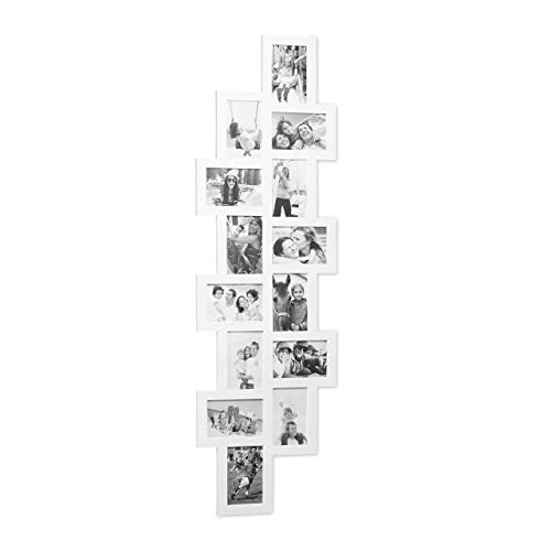 Relaxdays Marco de 14 Fotos, Blanco, 1.5x36x118 cm Relaxdays Marco de 14 Fotos, Blanco, 1.5x36x118 cm