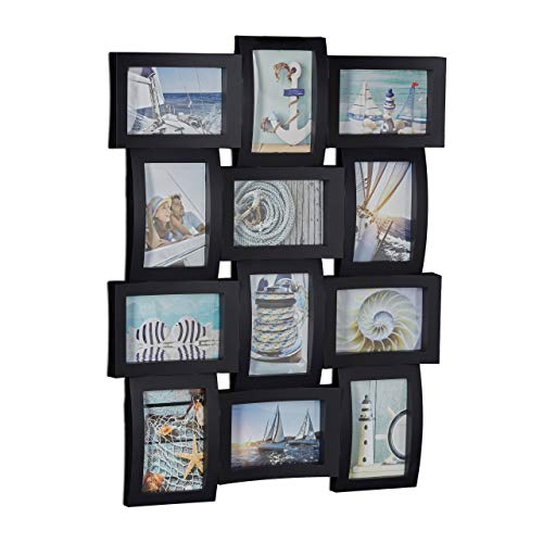 Relaxdays Marco de Fotos Múltiple para 12 Fotografías, Negro, 60.5x47.5x3.5 cm Relaxdays Marco de Fotos Múltiple para 12 Fotografías, Negro, 60.5x47.5x3.5 cm