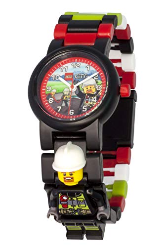 Reloj modificable infantil 8021209 de LEGO City con figurita de bombero