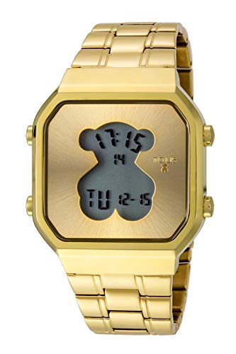 Reloj Tous D-Bear SQ de acero IP dorado Ref:600350285