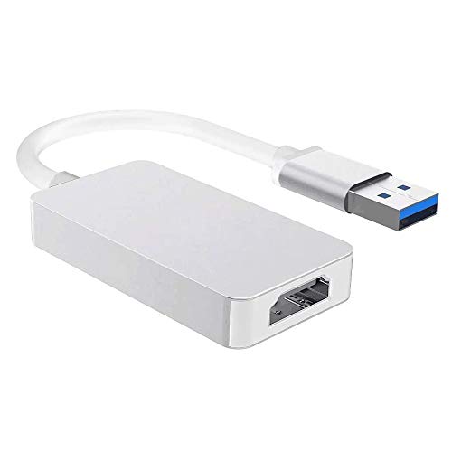 REUUY Adaptador USB 3.0 a HDMI, USB 3.0/2.0 a HDMI 1080P Full HD (Macho a Hembra) Convertidor multimonitor de Audio y vídeo Blanco