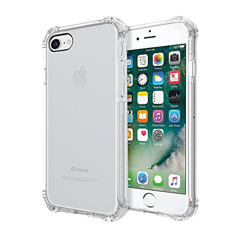 REY Funda Anti-Shock Gel Transparente para iPhone 7 / iPhone 8 / iPhone SE 2020, Ultra Fina 0,33mm, Esquinas Reforzadas, Silicona TPU de Alta Resistencia y Flexibilidad, Anti Golpes