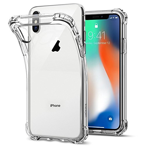 REY - Funda Anti-Shock Gel Transparente para iPhone XS MAX, Ultra Fina 0,33mm, Esquinas Reforzadas, Silicona TPU de Alta Resistencia y Flexibilidad