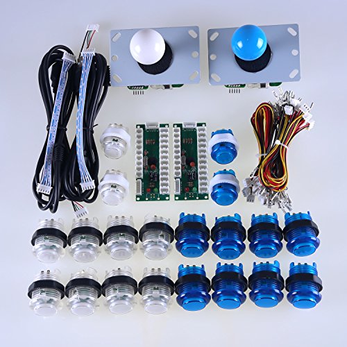 Reyann 2 Player LED USB PC MAME Cabinet DIY Kit for Arcade Fighting Games / 2x No Delay LED PC Encoders + 2x Joysticks + 20x LED Illuminated Push Buttons by Reyann Reyann 2 Player LED USB PC MAME Cabinet DIY Kit for Arcade Fighting Games / 2x No Delay LED PC Encoders + 2x Joysticks + 20x LED Illuminated Push Buttons by Reyann