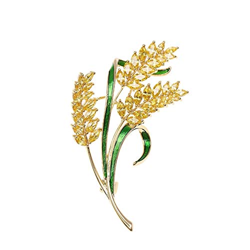 RHGEIUCY Rugeucía Hermanos de Trigo de Oro Senos circón Pecho Flor Mujer Aire Ropa joyería Aguja Cien Broche de Damas (Color : Gold) RHGEIUCY Rugeucía Hermanos de Trigo de Oro Senos circón Pecho Flor Mujer Aire Ropa joyería Aguja Cien Broche de Damas (Color : Gold)