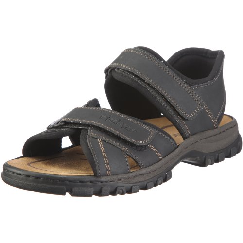 Rieker Hombre Sandalias de Vestir 25051, de Caballero Senderismo Sandalias,Deportivas,Suela con Perfil,Trekking,Velcro,schwarz/01,41 EU / 7.5 UK