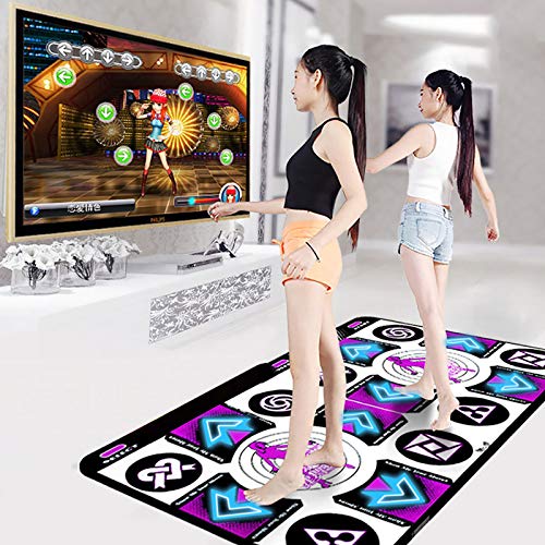 riou Alfombra de Baile iluminada - Juegos de Baile Estilo Arcade con Pistas de música incorporadas Equipado con Receptor inalámbrico, Compatible con PC TV, inglés