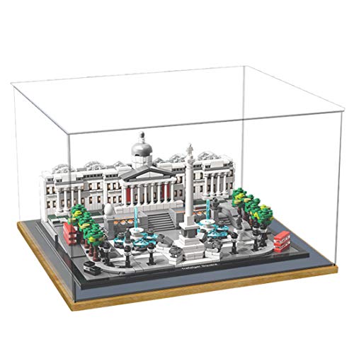 Riva776Yale Caja de acrílico para Lego Trafalgar Square 21045, caja de exhibición a prueba de polvo acrílico cajas para exhibición (sin kit de modelo) - negro (madera sólida)