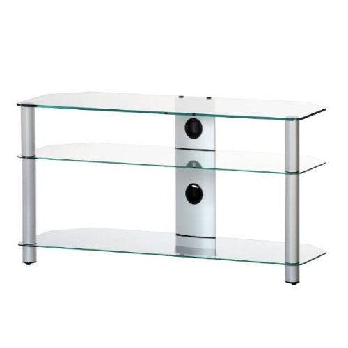 RO&CO - Mueble TV. Ancho 110 cms. 3 estantes. Vidrio Transparente/Chasis de Color Gris. Ref.M-1103 TG RO&CO - Mueble TV. Ancho 110 cms. 3 estantes. Vidrio Transparente/Chasis de Color Gris. Ref.M-1103 TG