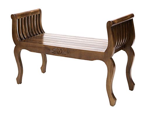 Rococo Banco Kartini Flor realizado en Madera Maciza de 100cm de Ancho Rococo Banco Kartini Flor realizado en Madera Maciza de 100cm de Ancho
