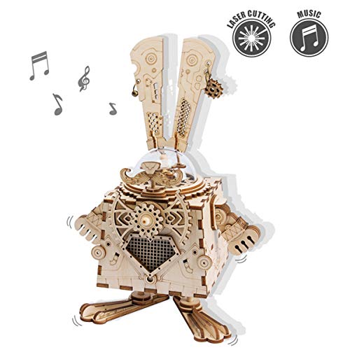 ROKR Kit de Caja Musical de Madera Puzzle de Madera 3D Mechanical Model Construction Kit-Proyectos Divertidos para Adultos y Niños - Maqueta 3D de Funcionamiento mecánico (Bunny) ROKR Kit de Caja Musical de Madera Puzzle de Madera 3D Mechanical Model Construction Kit-Proyectos Divertidos para Adultos y Niños - Maqueta 3D de Funcionamiento mecánico (Bunny)