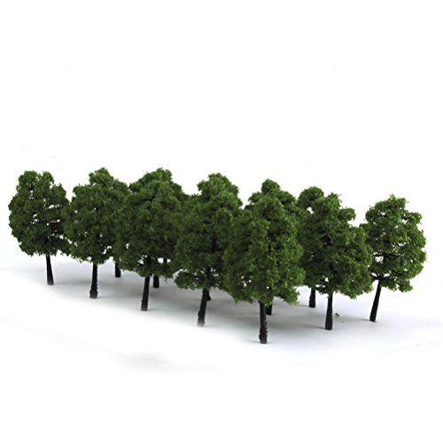 ROSENICE Modelo árbol árboles del paisaje paisaje tren ferrocarriles escalan 1: 100 CM 9 20pcs (verde oscuro)