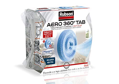 Rubson AERO 360° Tableta de recambio de olor neutro para deshumidificador Rubson, 1 x 450 g