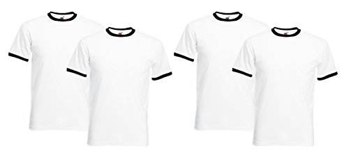 RyteApparel - Camiseta - Manga corta - para hombre blanco blanco/negro Large